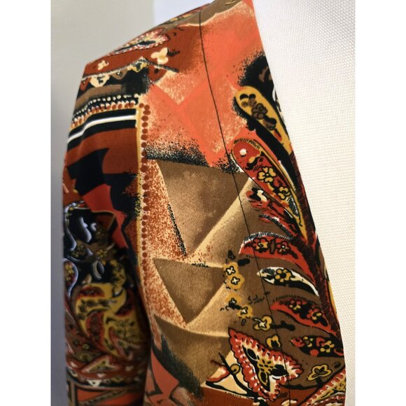 Vintage Algo Duster Jacket Cardigan Aztec Western Boho Retro Party Sz 14 - Picture 5 of 12